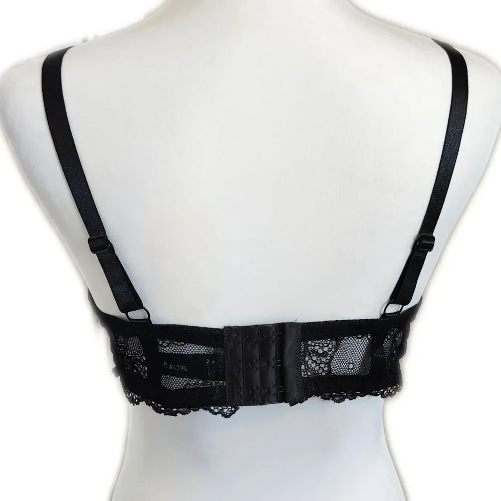 René Rofé black padded lace bra 40C, NWOT - Picture 2 of 7